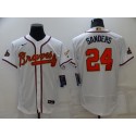 Atlanta Braves #24 Deion Sanders 2022 White Gold World Series Champions Program Flex Base Stitched Baseball Jersey