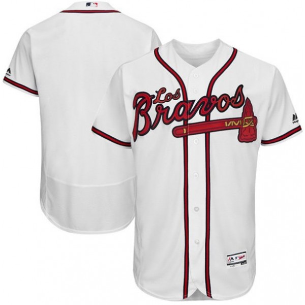 Atlanta Braves Blank White Los Bravos Flex Base Stitched Baseball Jersey