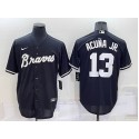Atlanta Braves #13 Ronald Acuña Jr. Black Cool Base Stitched Baseball Jersey