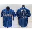 Atlanta Braves #27 Austin Riley Navy Cool Base Stitched Baseball Jersey