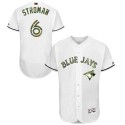 Blue Jays #6 Marcus Stroman White Flexbase Authentic Collection 2016 Memorial Day Stitched Jersey