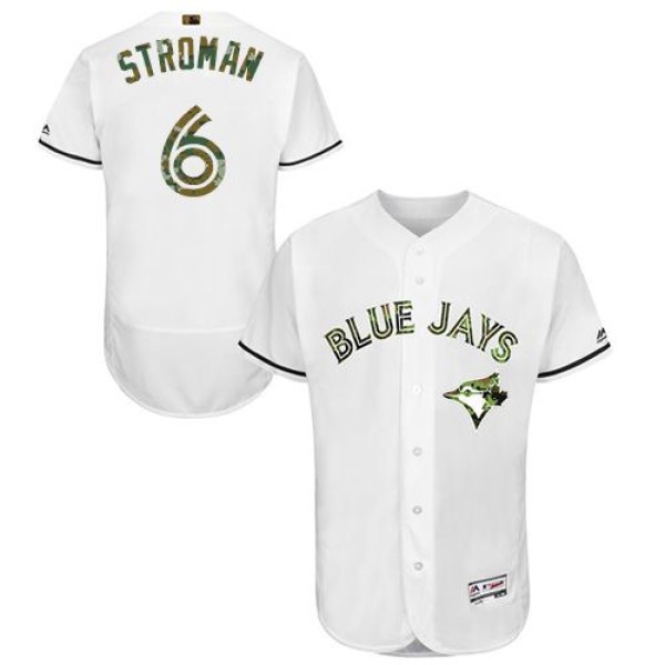 Blue Jays #6 Marcus Stroman White Flexbase Authentic Collection 2016 Memorial Day Stitched Jersey