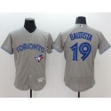 Blue Jays #19 Jose Bautista Grey Flexbase Authentic Collection Stitched Jersey