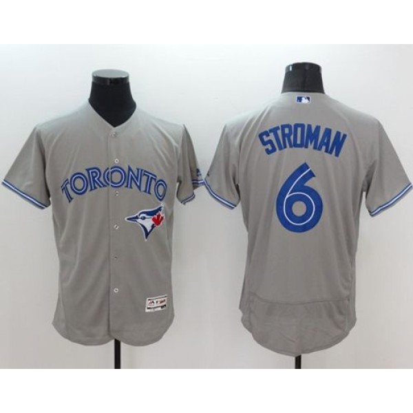 Blue Jays #6 Marcus Stroman Grey Flexbase Authentic Collection Stitched Jersey