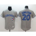 Blue Jays #20 Josh Donaldson Grey Flexbase Authentic Collection Stitched Jersey