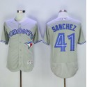 Blue Jays #41 Aaron Sanchez Grey Flexbase Authentic Collection Stitched Jersey