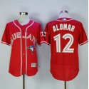 Blue Jays #12 Roberto Alomar Red Flexbase Authentic Collection Canada Day Stitched Jersey
