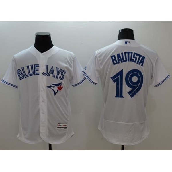 Blue Jays #19 Jose Bautista White Flexbase Authentic Collection Stitched Jersey