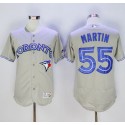 Blue Jays #55 Russell Martin Grey Flexbase Authentic Collection Stitched Jersey