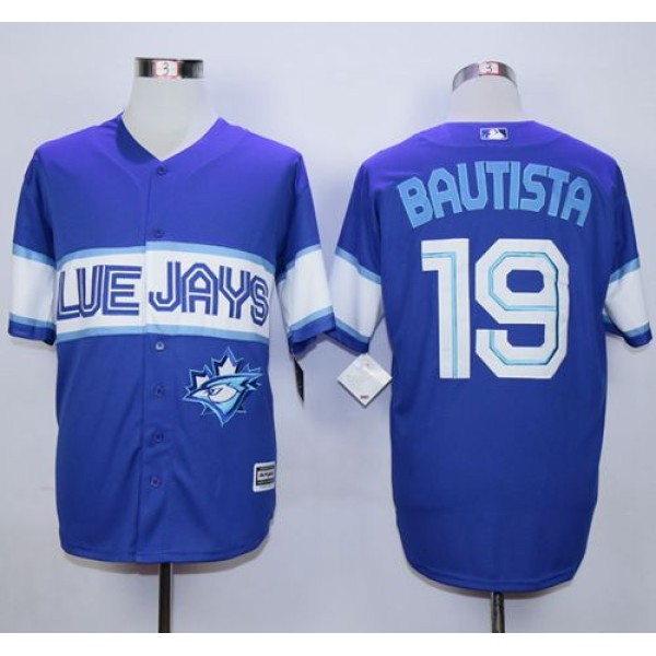 Blue Jays #19 Jose Bautista Blue Exclusive New Cool Base Stitched Jersey