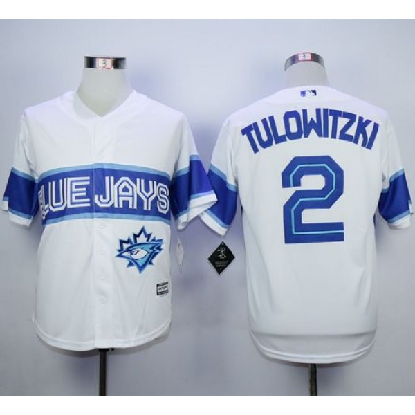 Blue Jays #2 Troy Tulowitzki White Exclusive New Cool Base Stitched Jersey