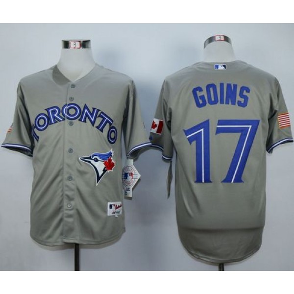 Blue Jays #17 Ryan Goins Grey Cool Base Stitched Jersey