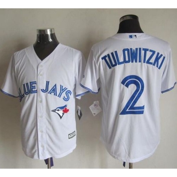 Blue Jays #2 Troy Tulowitzki White New Cool Base Stitched Jersey