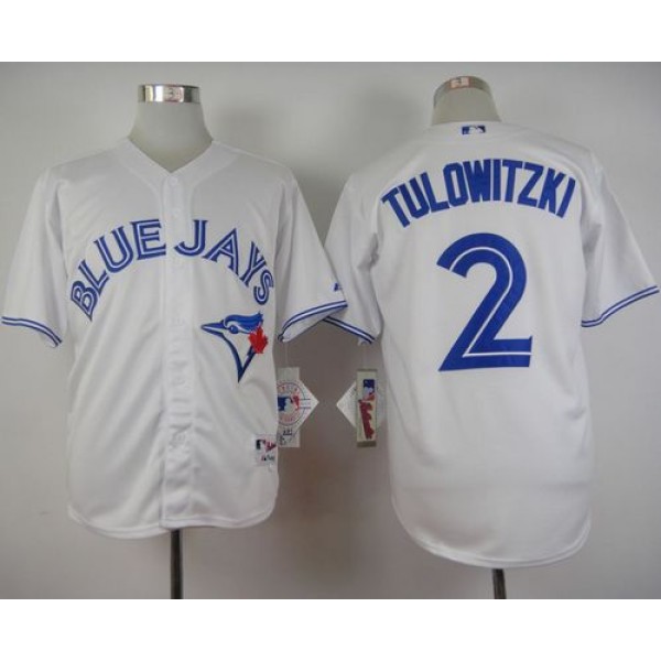 Blue Jays #2 Troy Tulowitzki White Cool Base Stitched Jersey