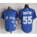 Blue Jays #55 Russell Martin Blue New Cool Base Stitched Jersey