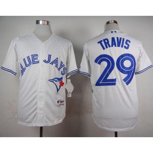 Blue Jays #29 Devon Travis White Cool Base Stitched Jersey