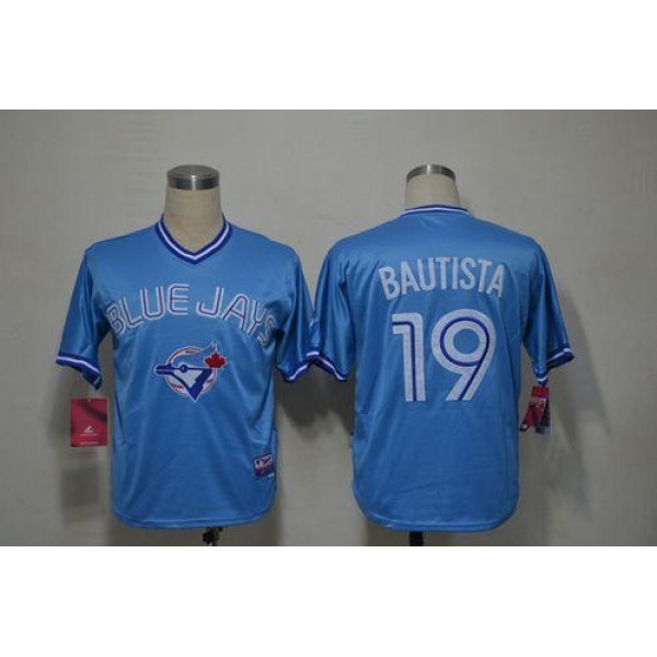 Blue Jays #19 Jose Bautista Light Blue Stitched Jersey