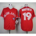 Blue Jays #19 Jose Bautista Red Canada Day Stitched Jersey