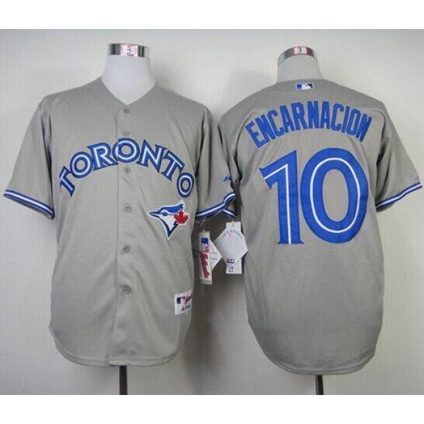 Blue Jays #10 Edwin Encarnacion Grey Stitched Jersey