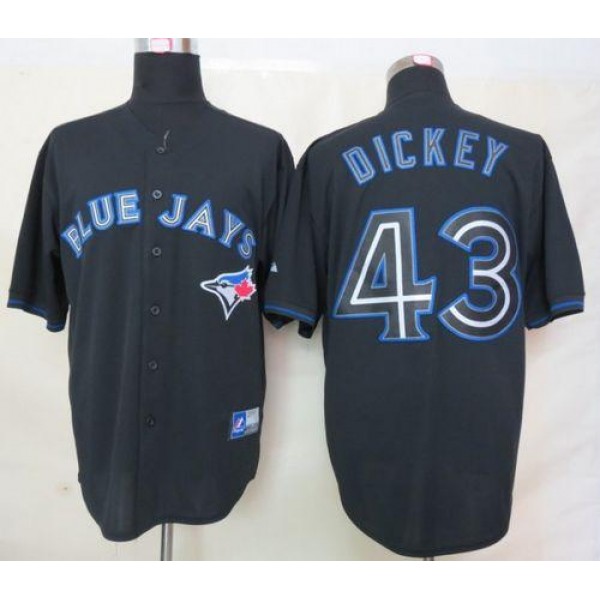 Blue Jays #43 R.A. Dickey Black Fashion Stitched Jersey