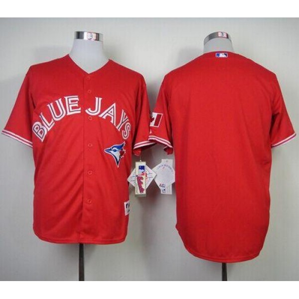 Blue Jays Blank Red Canada Day Stitched Jersey