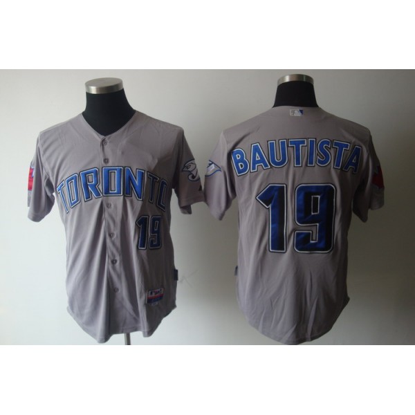 Blue Jays #19 Jose Bautista Grey Cool Base Stitched Jersey