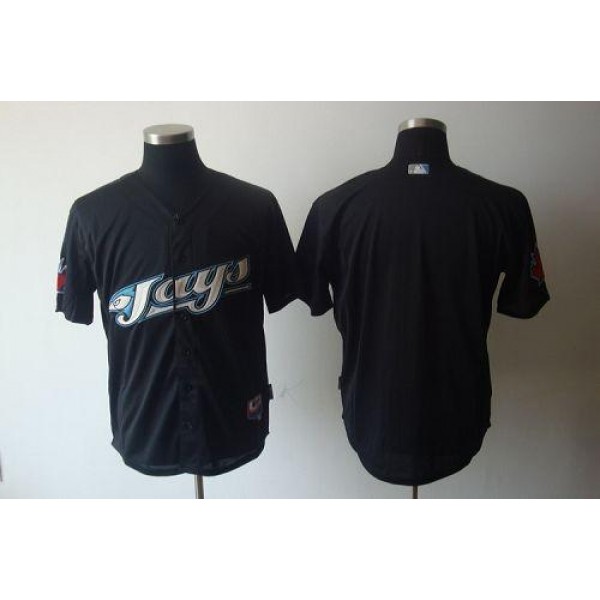 Blue Jays Blank Black Cool Base Stitched Jersey