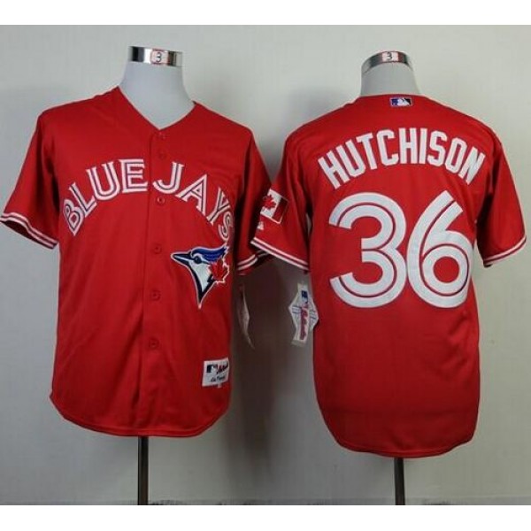 Blue Jays #36 Drew Hutchison Red Canada Day Stitched Jersey