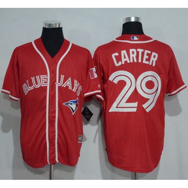 Blue Jays #29 Joe Carter Red New Cool Base Canada Day Stitched Jersey