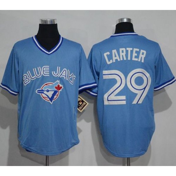 Blue Jays #29 Joe Carter Light Blue Cooperstown Throwback Stitched Jersey