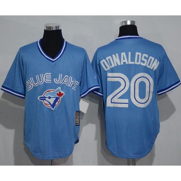 Blue Jays #20 Josh Donaldson Light Blue Cooperstown Throwback Stitched Jersey