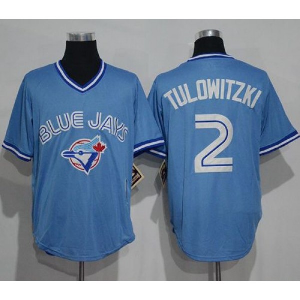 Blue Jays #2 Troy Tulowitzki Light Blue Cooperstown Throwback Stitched Jersey
