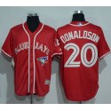 Blue Jays #20 Josh Donaldson Red New Cool Base Canada Day Stitched Jersey