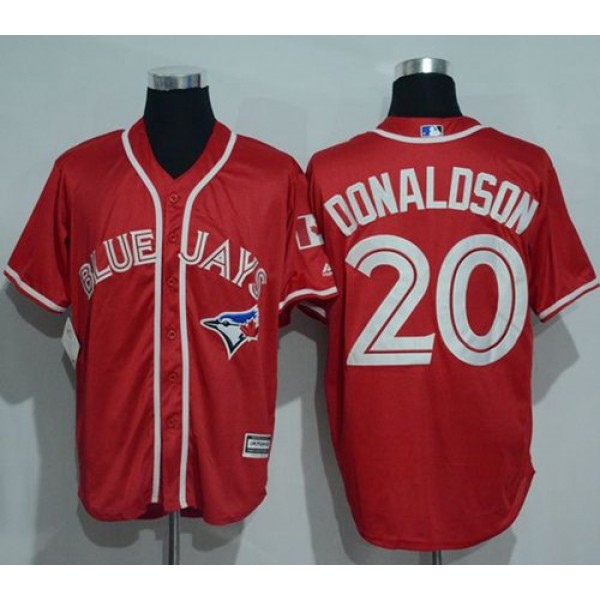 Blue Jays #20 Josh Donaldson Red New Cool Base Canada Day Stitched Jersey