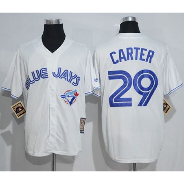 Blue Jays #29 Joe Carter White Cooperstown Throwback Stitched Jersey