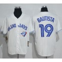 Blue Jays #19 Jose Bautista White Cooperstown Throwback Stitched Jersey