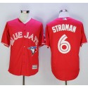 Blue Jays #6 Marcus Stroman Red New Cool Base 40th Anniversary Stitched Jersey