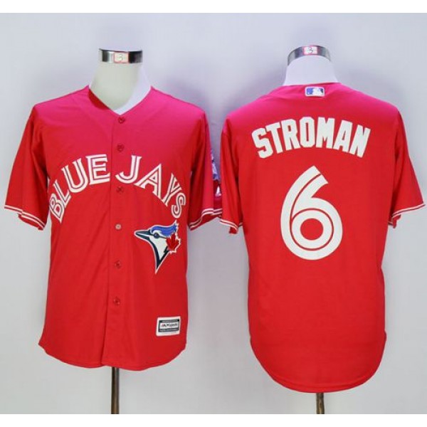 Blue Jays #6 Marcus Stroman Red New Cool Base 40th Anniversary Stitched Jersey