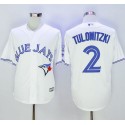 Blue Jays #2 Troy Tulowitzki White New Cool Base 40th Anniversary Stitched Jersey