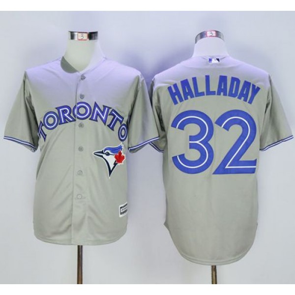 Blue Jays #32 Roy Halladay Grey New Cool Base Stitched Jersey