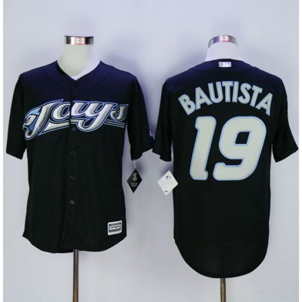 Blue Jays #19 Jose Bautista Black New Cool Base Stitched Jersey