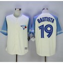 Blue Jays #19 Jose Bautista Cream Blue Exclusive New Cool Base Stitched Jersey