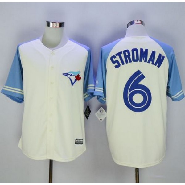 Blue Jays #6 Marcus Stroman Cream Blue Exclusive New Cool Base Stitched Jersey