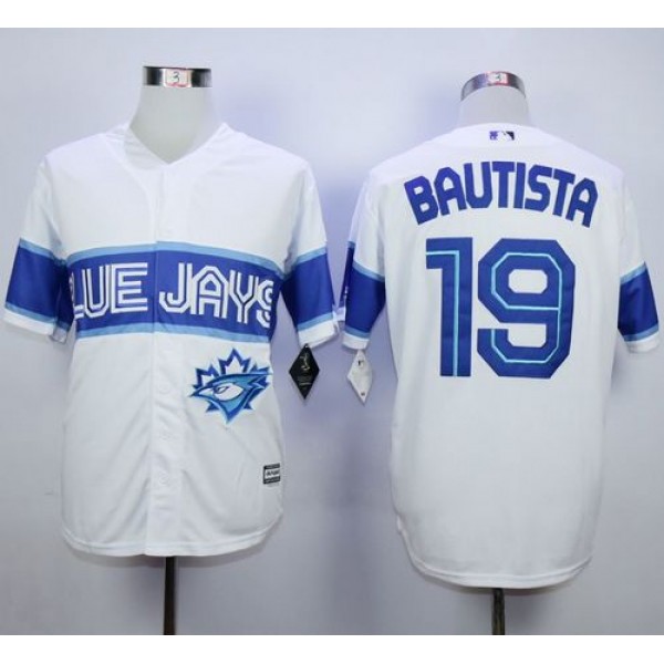 Blue Jays #19 Jose Bautista White Exclusive New Cool Base Stitched Jersey