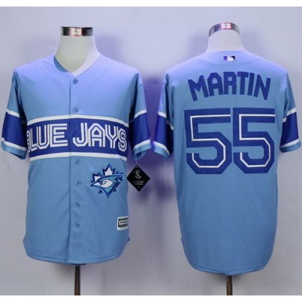 Blue Jays #55 Russell Martin Light Blue Exclusive New Cool Base Stitched Jersey