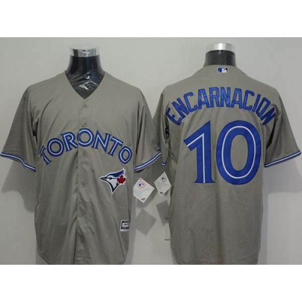 Blue Jays #10 Edwin Encarnacion Grey New Cool Base Stitched Jersey