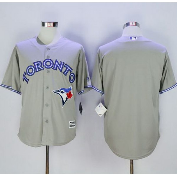 Blue Jays Blank Grey New Cool Base Stitched Jersey