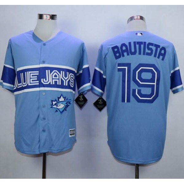 Blue Jays #19 Jose Bautista Light Blue Exclusive New Cool Base Stitched Jersey