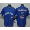 Blue Jays #2 Troy Tulowitzki Blue USA Flag Fashion Stitched Jersey