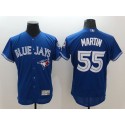 Blue Jays #55 Russell Martin Blue Flexbase Authentic Collection Stitched Jersey